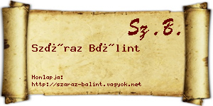 Száraz Bálint névjegykártya