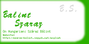 balint szaraz business card